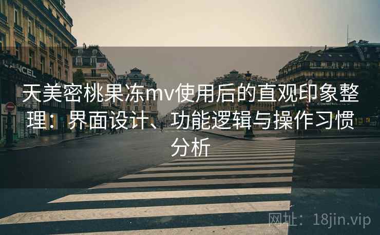 天美密桃果冻mv使用后的直观印象整理：界面设计、功能逻辑与操作习惯分析