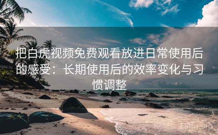 把白虎视频免费观看放进日常使用后的感受：长期使用后的效率变化与习惯调整