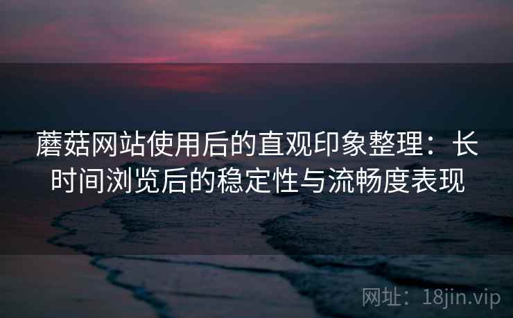蘑菇网站使用后的直观印象整理：长时间浏览后的稳定性与流畅度表现