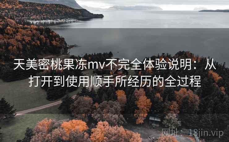 天美密桃果冻mv不完全体验说明：从打开到使用顺手所经历的全过程