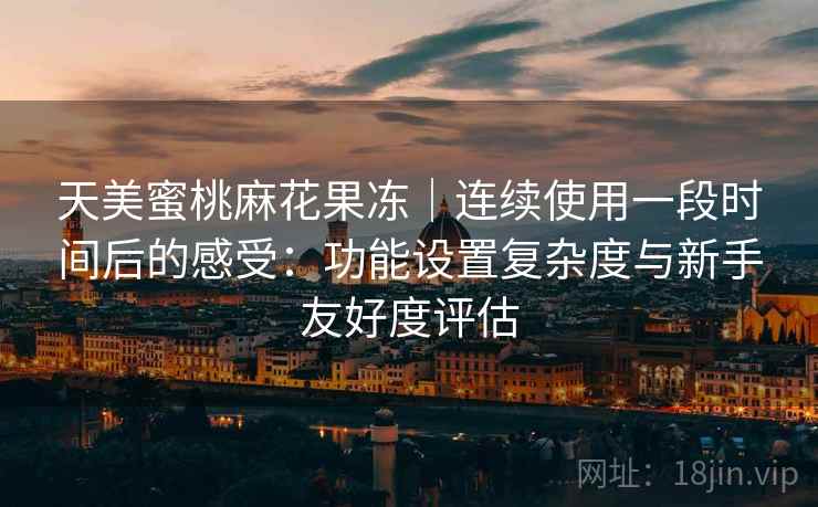 天美蜜桃麻花果冻｜连续使用一段时间后的感受：功能设置复杂度与新手友好度评估