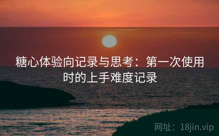 糖心体验向记录与思考:第一次使用时的上手难度记录 糖心体验向记录与思考:第一次使用时的上手难度记录